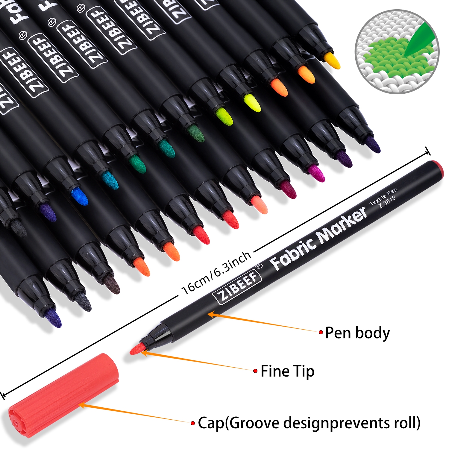 12/24 Color Fabric Markers-Fin – обзор и цена Correction Pen Fine