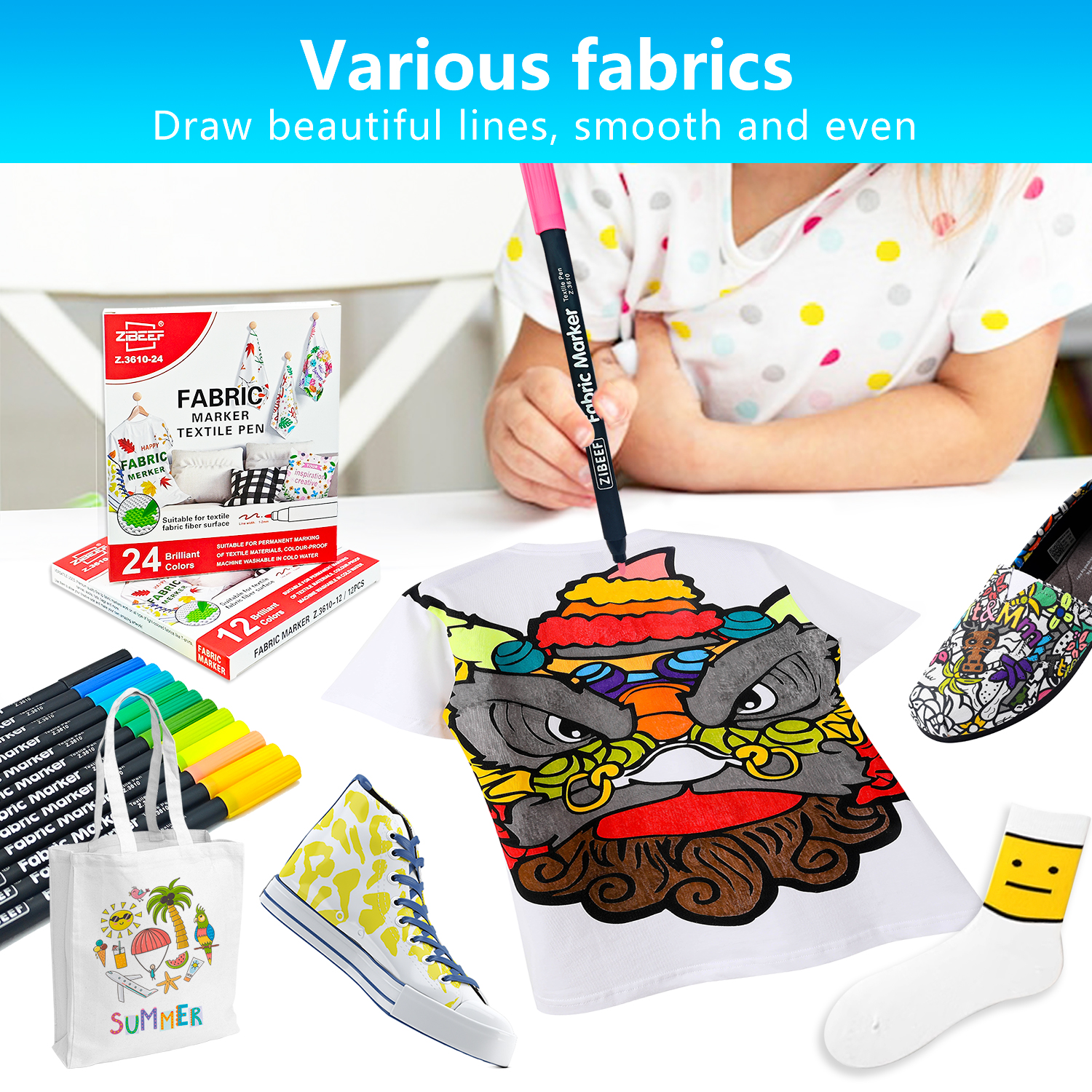 12/24 Color Fabric Markers-Fin – обзор и цена Correction Pen Fine