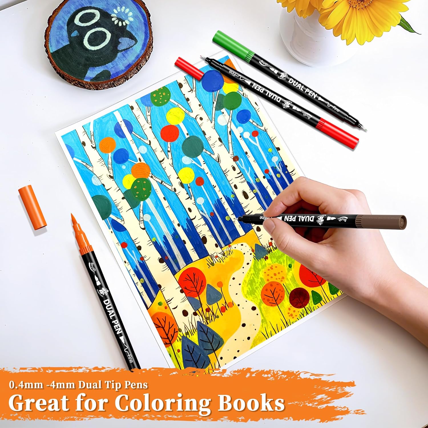 72 Color Dual Tip Brush Pens,  – обзор и цена Correction Pen Fine