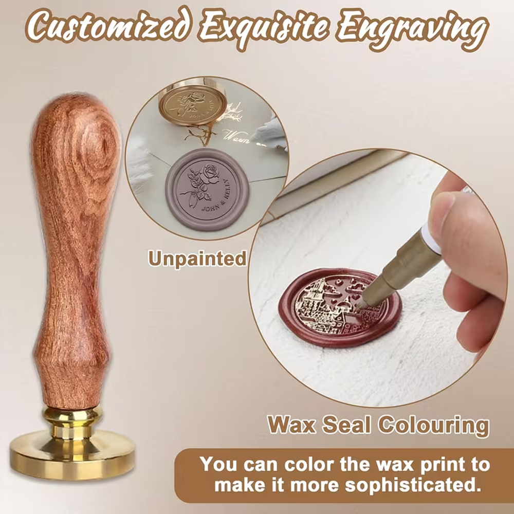 Custom Your Logo 25/30/40/50mm – обзор и цена Wax Seal Stamp Set