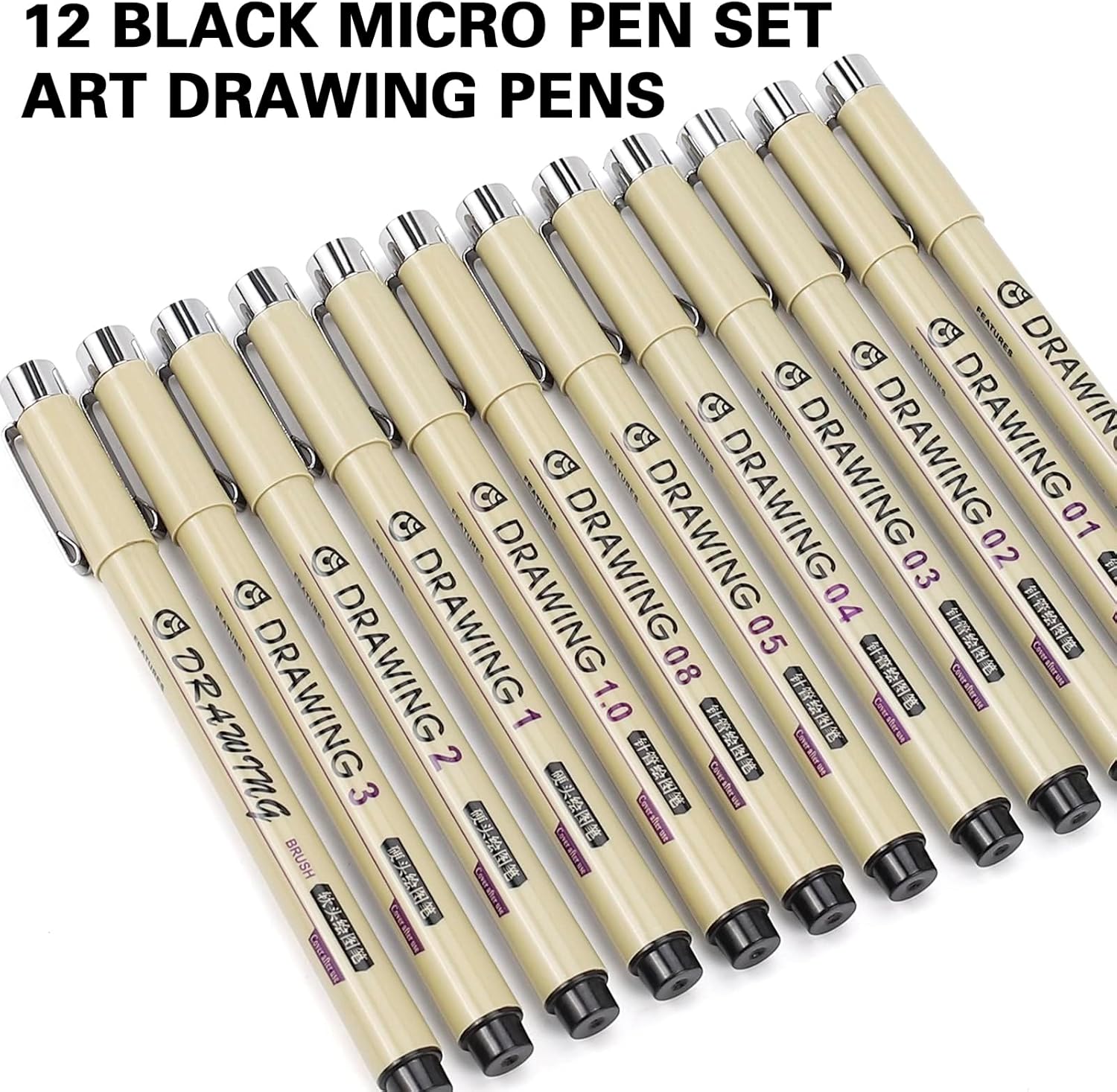 12 Black Fine Line Drawing Pen – обзор и цена Archive Box Set
