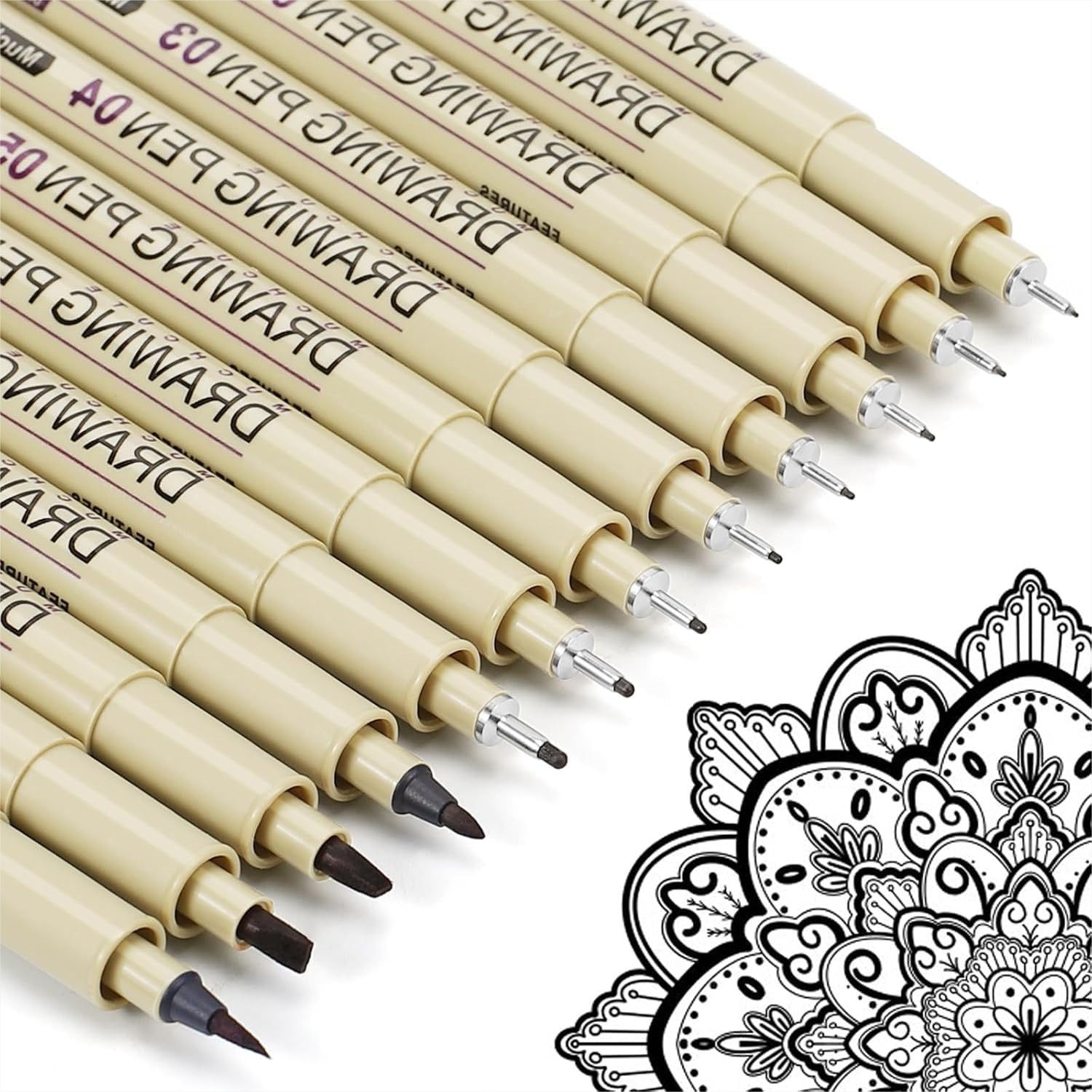 12 Black Micro Fineliner Drawi – обзор и цена Archive Box Set