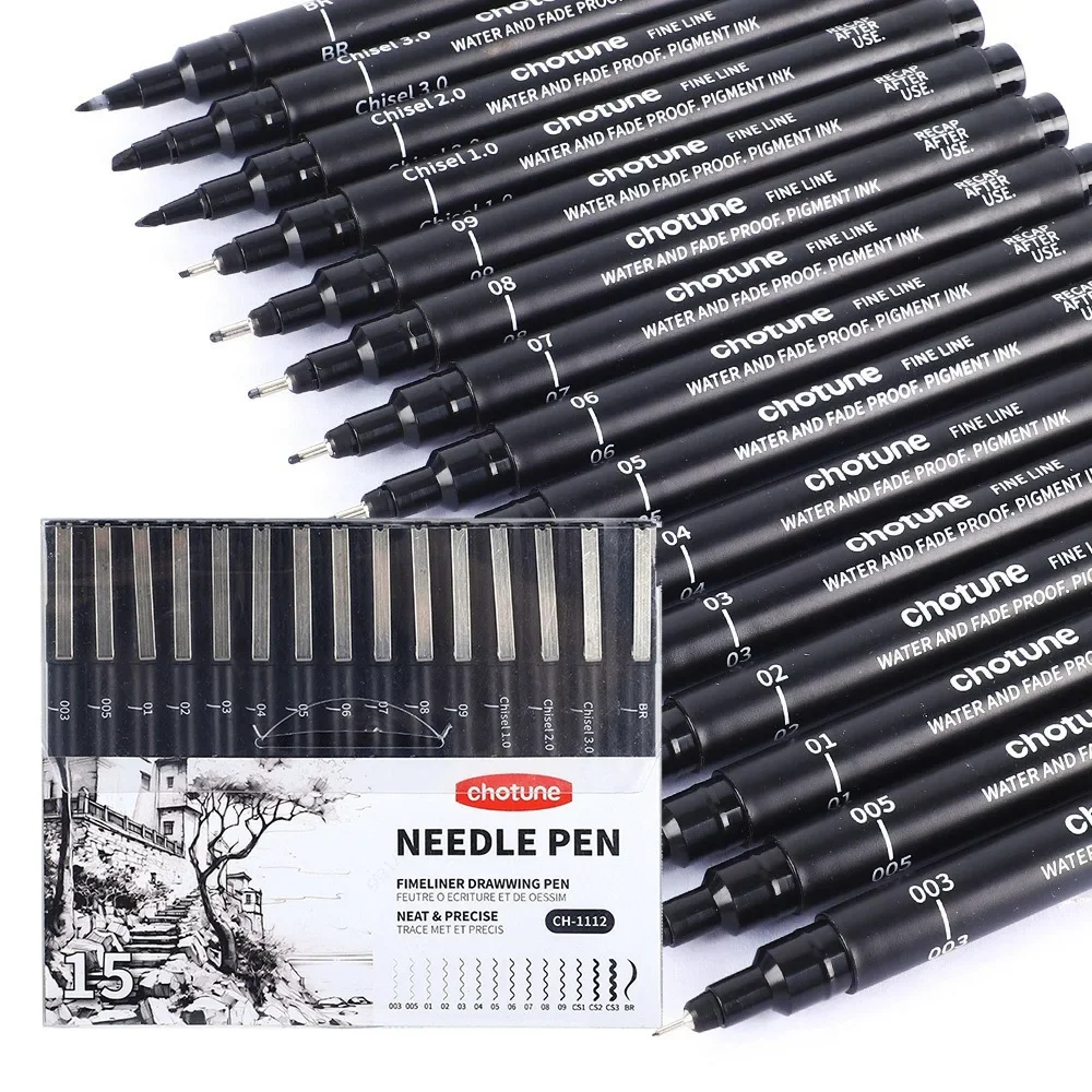 Black Micro Pens,15 Sizes,Wate – обзор и цена Correction Pen Fine