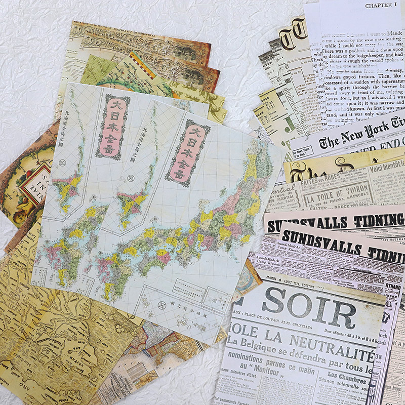 30 Pcs Old Map Flower Letters  – обзор и цена Ink Blotter Paper