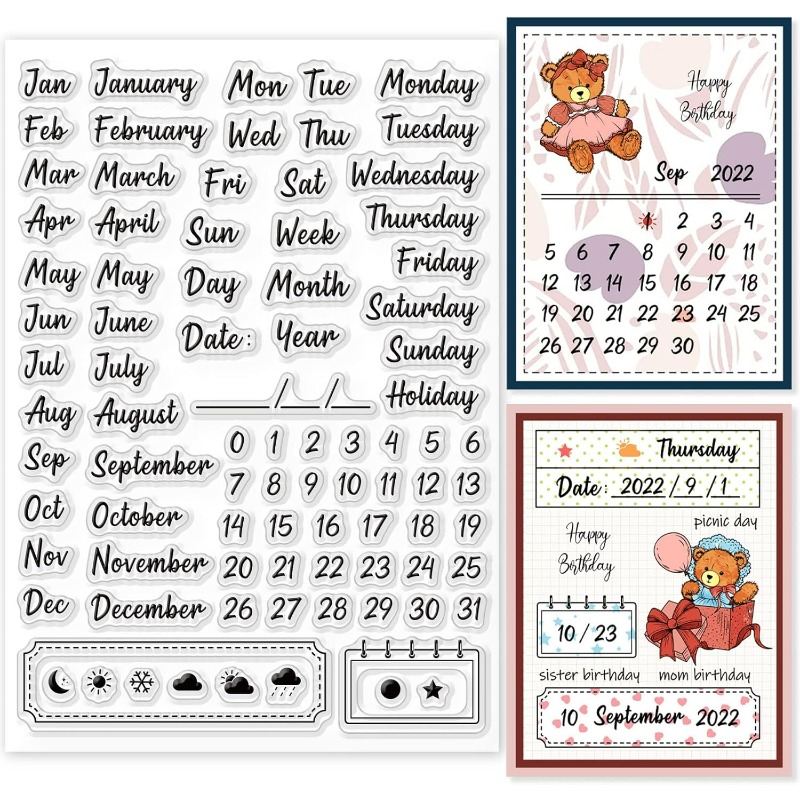 1PC 8.3x5.8in Calendar Clear S – обзор и цена Rubber Date Stamp