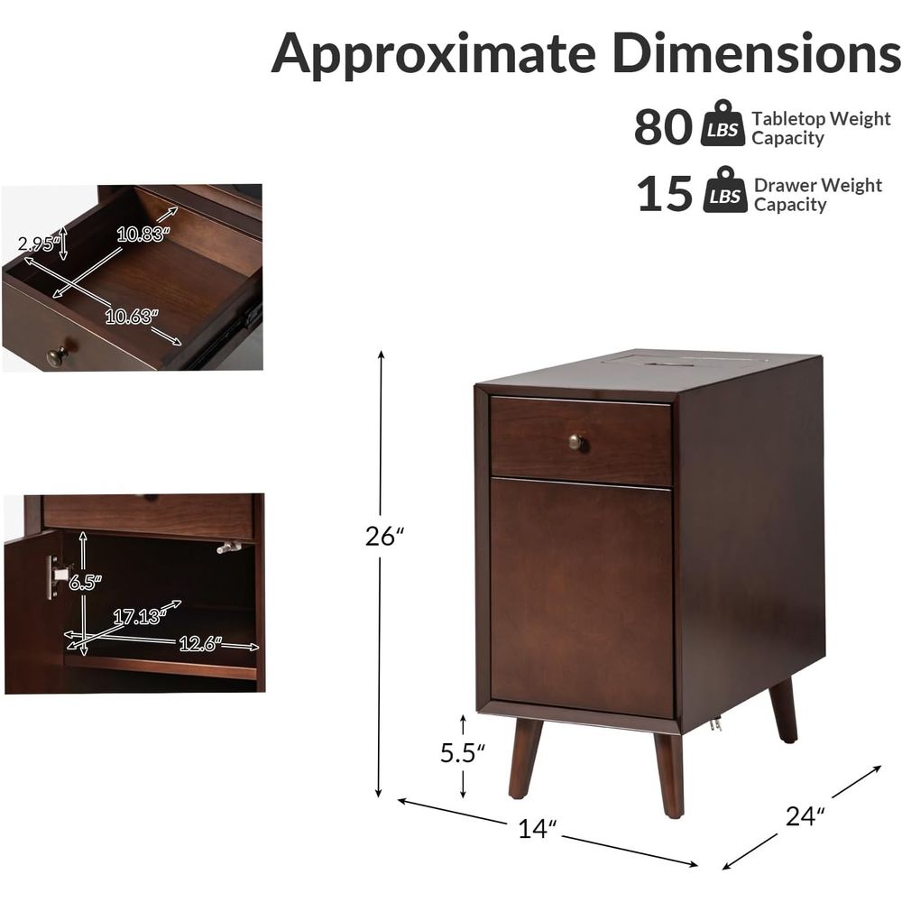 Walnut Charging Station End Ta – обзор и цена Magazine Holder Rack