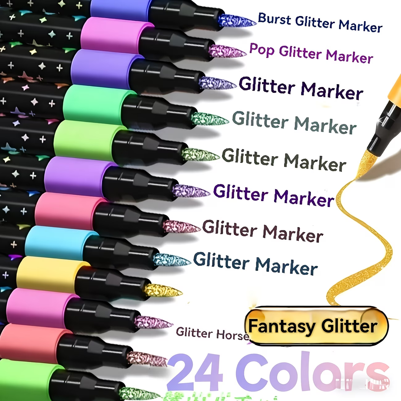 24 Colors Double Head Glitter  – обзор и цена Correction Pen Fine
