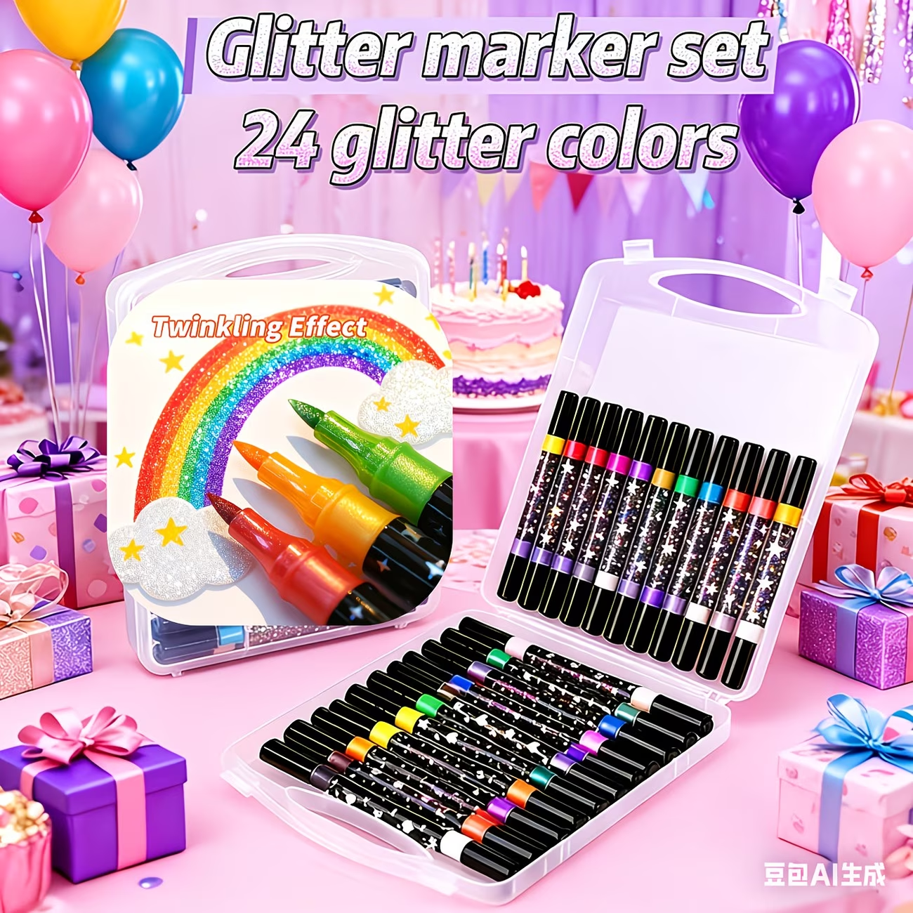 24 Colors Double Head Glitter  – обзор и цена Correction Pen Fine