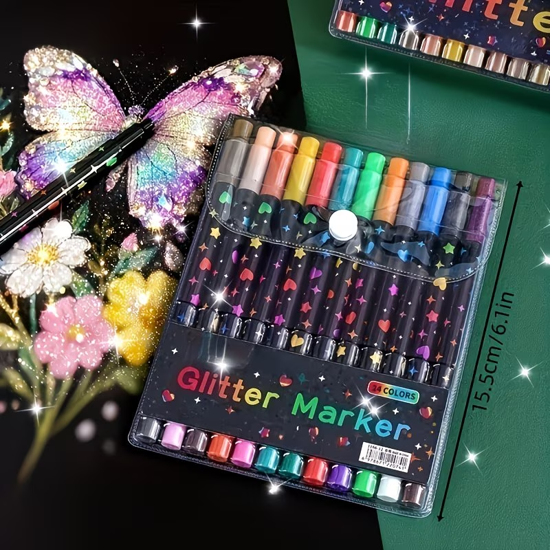 24 Colors Double Head Glitter  – обзор и цена Correction Pen Fine
