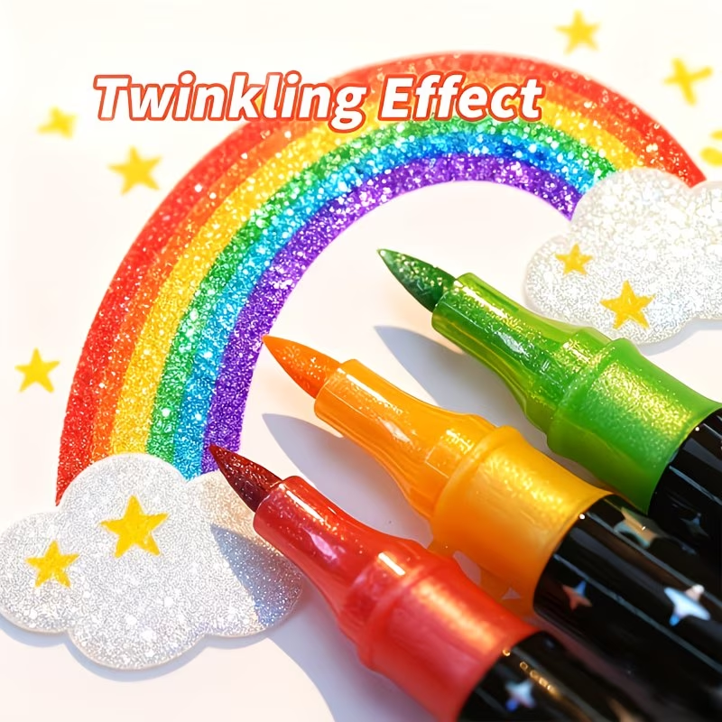 24 Colors Double Head Glitter  – обзор и цена Correction Pen Fine